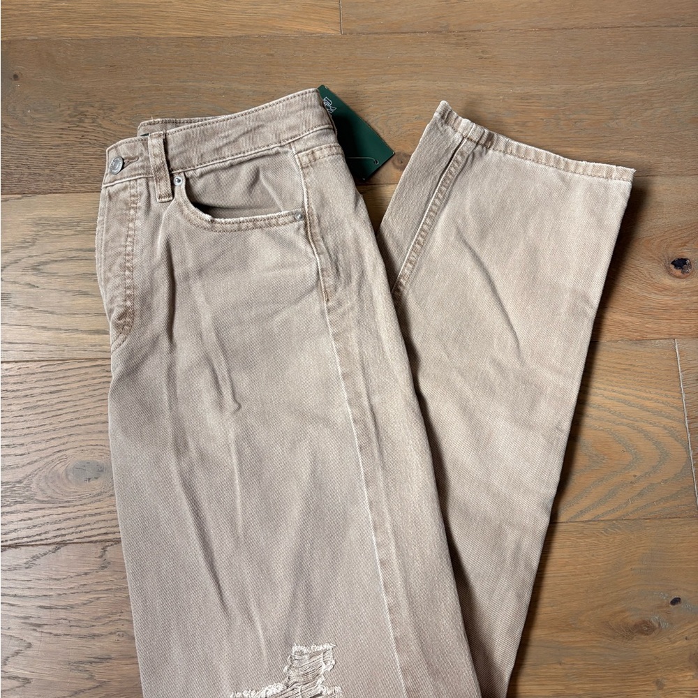 Target Tan Straight-Leg Jeans